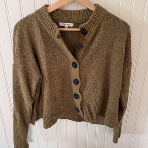 Olive Button-Up Women's Cardigan
